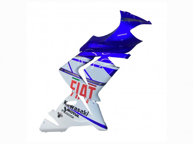 Carenados Moto Kawasaki ZX10R 2004-2005 - Azul Brillante Blanco Fiat Motul