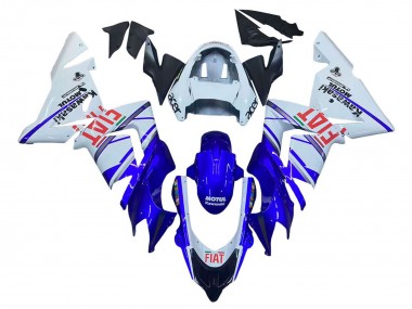 Carenados Moto Kawasaki ZX10R 2004-2005 - Azul Brillante Blanco Fiat Motul