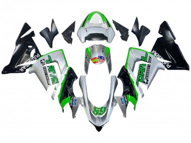 Carenados Moto Kawasaki ZX10R 2004-2005 - Verde Plata Negro 69