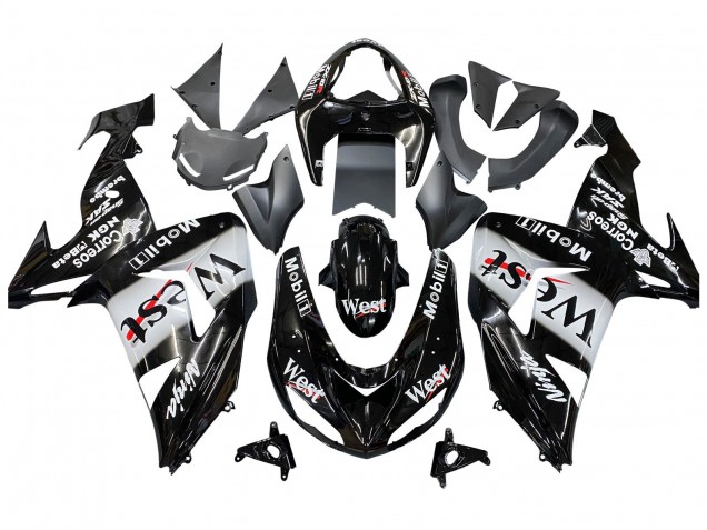 Carenados Moto Kawasaki ZX10R 2006-2007 - Negro Brillante Blanco West
