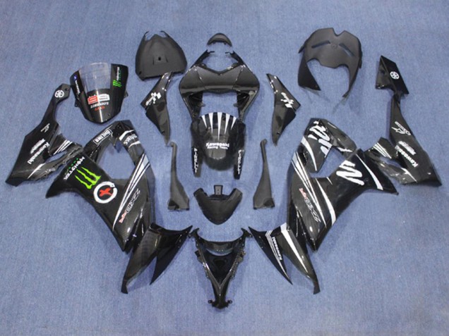 Carenados Moto Kawasaki ZX10R 2006-2007 - Negro Mate Blanco Verde Monstruo