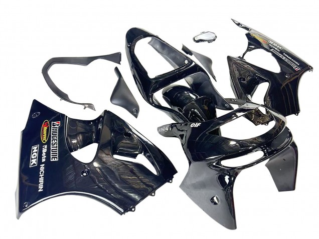 Carenados Moto Kawasaki ZX6R 1998-1999 - Negro Brillante Amarillo Elf Bridgestone