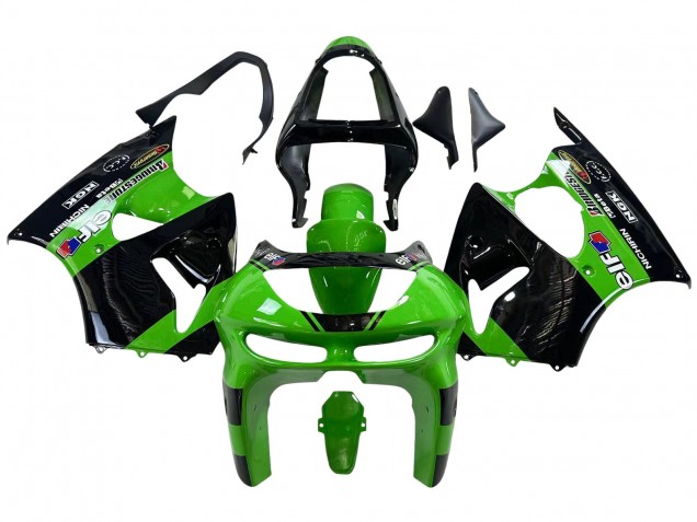 Carenados Moto Kawasaki ZX6R 1998-1999 - Verde Negro Brillante Elf Bridgestone
