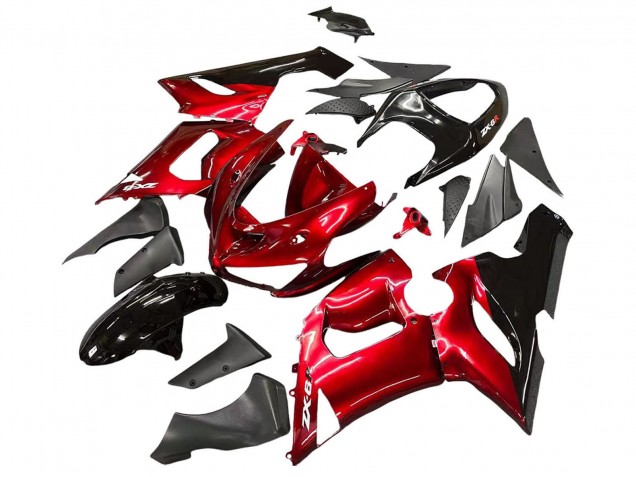 Carenados Moto Kawasaki ZX6R 2005-2006 - Rojo Negro