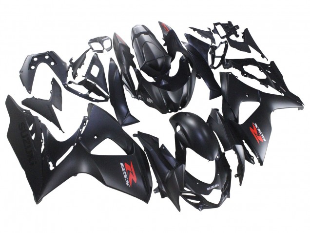 Carenados Moto Suzuki GSXR 1000 2007-2008 - Negro Mate Rojo Calcomanía