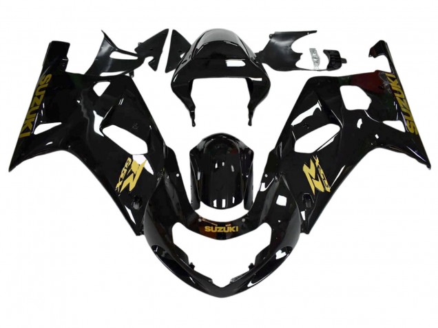 Carenados Moto Suzuki GSXR 600 / GSXR 750 2001-2003 - Negro Brillante Oro Calcomanía