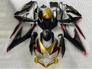 Carenados Moto Suzuki GSXR 600 / GSXR 750 2006-2007 - Oro Negro Mate Rojo