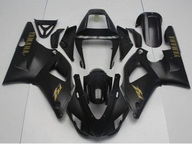 Carenados Moto Yamaha YZF R1 1998-1999 - Negro Brillante Negro Mate Oro