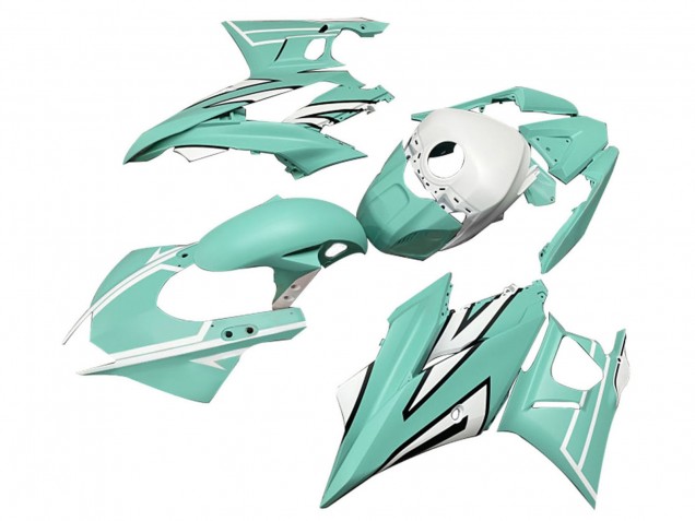 Carenados Moto Yamaha YZF R3/R25 2022-2024 - Verde Claro Blanco Negro Raya