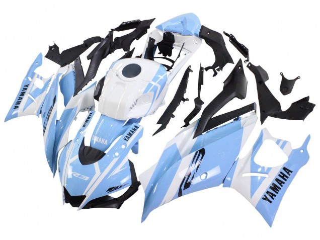 Carenados Moto Yamaha YZF R3/R25 2022-2024 - Blanco Azul Claro