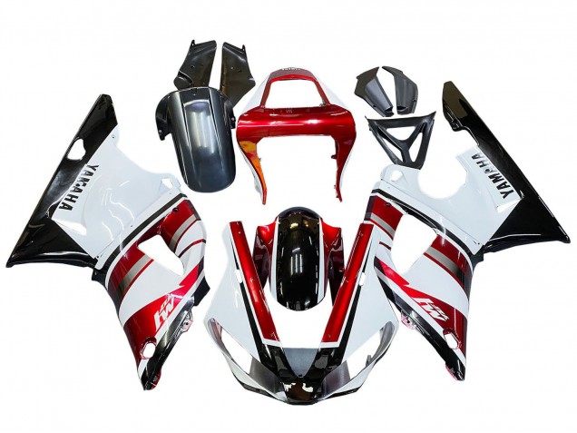 Carenado Moto Yamaha YZF 1000 R1 2000-2001 - Rojo Blanco Negro Brillante