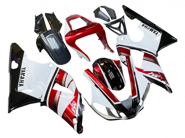 Carenado Moto Yamaha YZF 1000 R1 2000-2001 - Rojo Blanco Negro Brillante