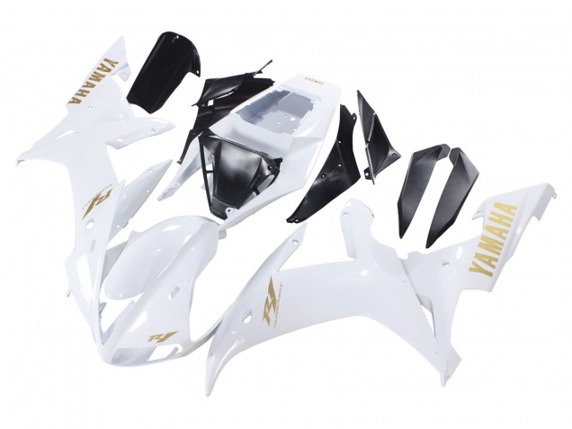 Carenados Moto Yamaha YZF 1000 R1 2002-2003 - Blanco Oro Calcomanías
