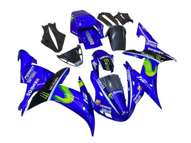 Carenados Moto Yamaha YZF 1000 R1 2002-2003 - Azul Negro Verde MoviStar ENEOS Monstruo