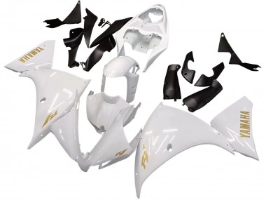 Carenados Moto Yamaha YZF 1000 R1 2012-2014 - Blanco Oro Calcomanías