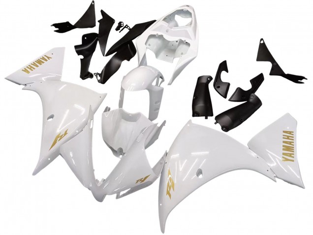 Carenados Moto Yamaha YZF 1000 R1 2012-2014 - Blanco Oro Calcomanías
