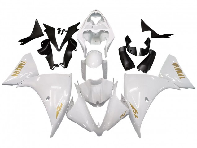 Carenados Moto Yamaha YZF 1000 R1 2012-2014 - Blanco Oro Calcomanías