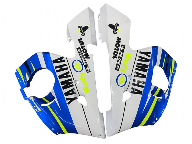 Carenados Moto Yamaha YZF 600 R6 1998-2002 - Blanco Azul Neon Amarillo Fiat Motul Michelin