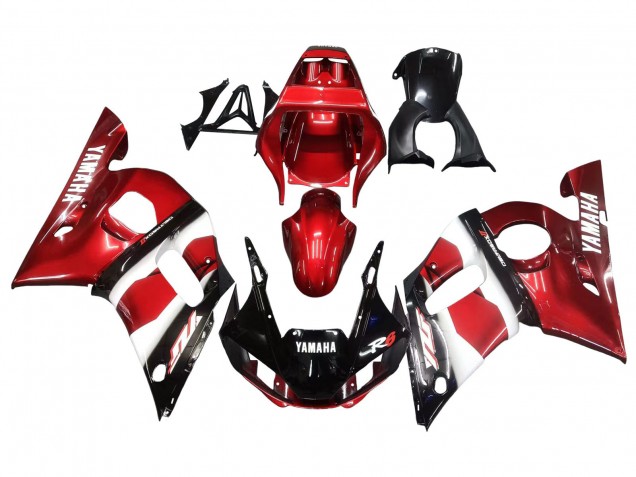 Carenados Moto Yamaha YZF 600 R6 1998-2002 - Rojo Blanco Negro Brillante