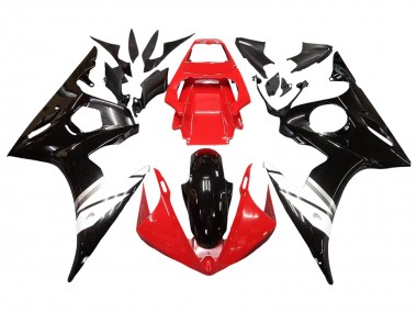 Carenados Moto Yamaha YZF R6 2003-2004 - Rojo Blanco Negro Brillante
