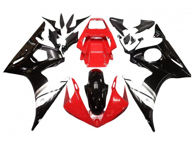 Carenados Moto Yamaha YZF R6S 2006-2009 - Rojo Blanco Negro Brillante