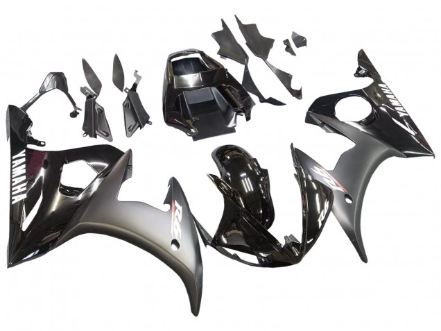Carenados Moto Yamaha YZF R6 2003-2004 - Negro Brillante Negro Mate Blanco Calcomanías