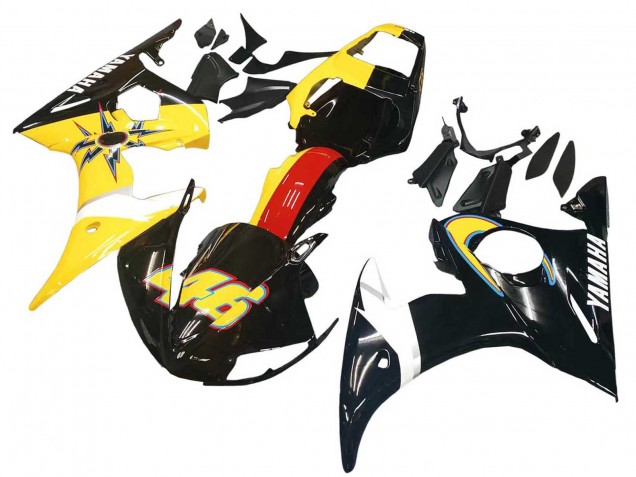 Carenados Moto Yamaha YZF R6S 2006-2009 - Amarillo Rojo Negro Brillante 46