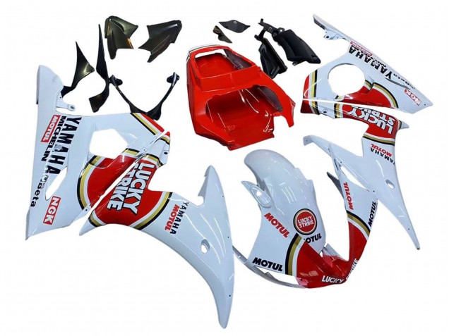 Carenados Moto Yamaha YZF R6 2003-2004 - Blanco Rojo Lucky Strike Motul