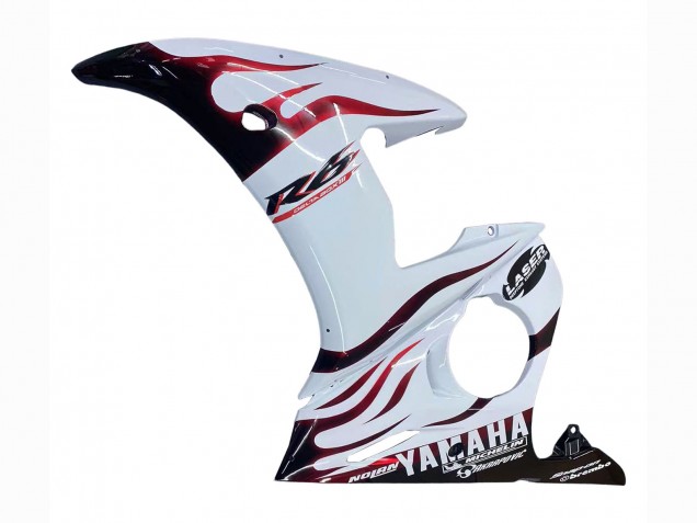 Carenados Moto Yamaha YZF R6S 2006-2009 - Blanco Dark Negro Llama