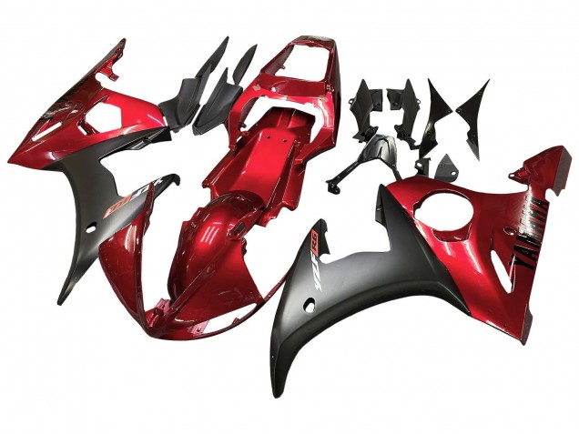 Kits Carenado Moto Yamaha YZF R6 2003-2004 - Rojo Negro Mate