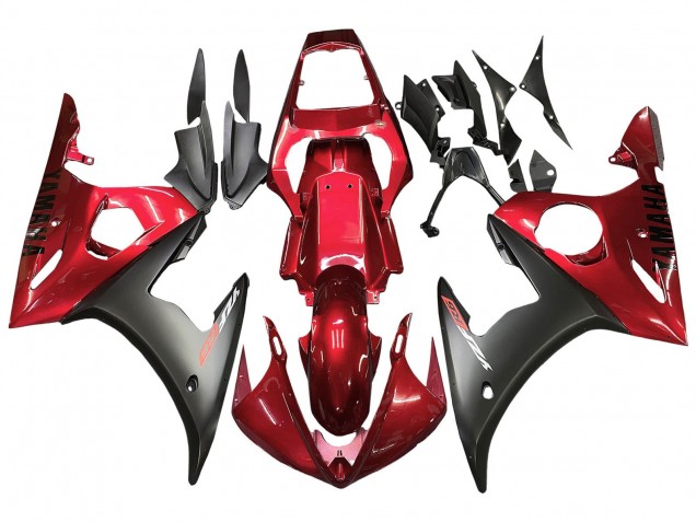 Kits Carenado Moto Yamaha YZF R6 2003-2004 - Rojo Negro Mate