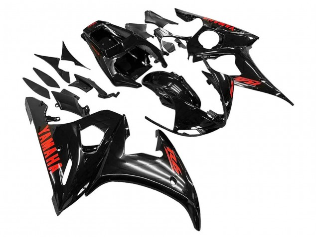Carenados Moto Yamaha YZF R6S 2006-2009 - Negro Brillante Rojo