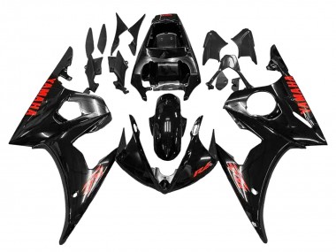 Carenados Moto Yamaha YZF R6S 2006-2009 - Negro Brillante Rojo