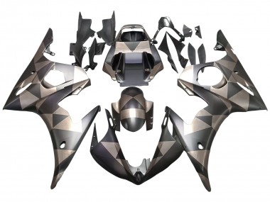 Carenados Moto Yamaha YZF R6S 2006-2009 - Gris Negro Mate Geométrico