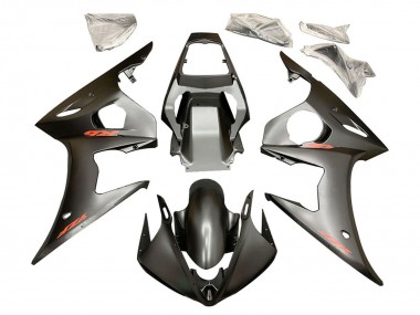 Carenados Moto Yamaha YZF R6S 2006-2009 - Negro Mate Rojo Calcomanías