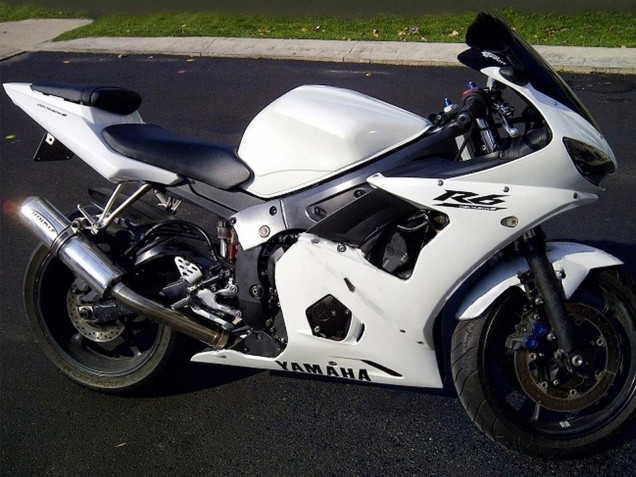 Carenados Moto Yamaha YZF R6 2003-2004 - Blanco Negro Calcomanías