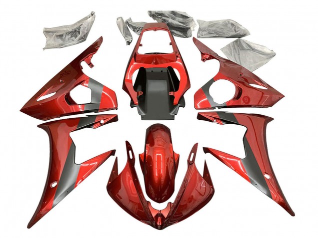 Carenados Moto Yamaha YZF R6S 2006-2009 - Rojo Negro Mate