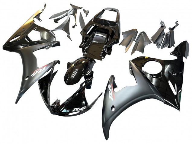Carenados Moto Yamaha YZF R6 2003-2004 - Negro Brillante Negro Mate Oro Camaleón