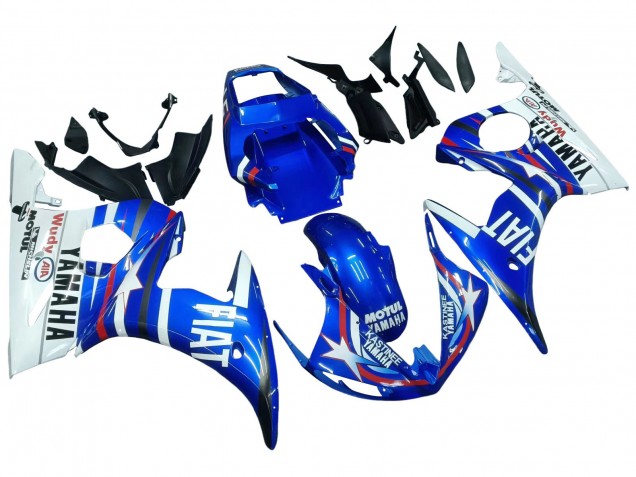 Carenados Moto Yamaha YZF 600 R6 2005 - Azul Blanco Rojo Motul Michelin Fiat