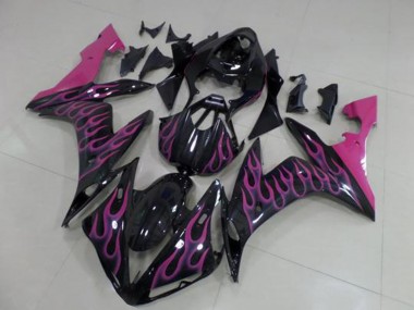 Carenados Moto Yamaha YZF R1 2004-2006 - Negro Brillante Rosa Llama