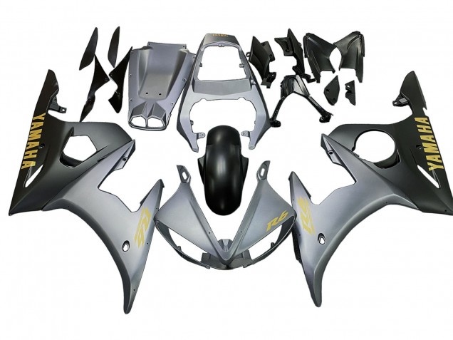 Carenados Moto Yamaha YZF 600 R6 2005 - Gris Negro Mate Oro