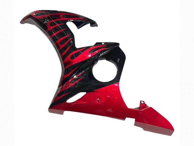 Carenados Moto Yamaha YZF 600 R6 2005 - Negro Rojo Llama