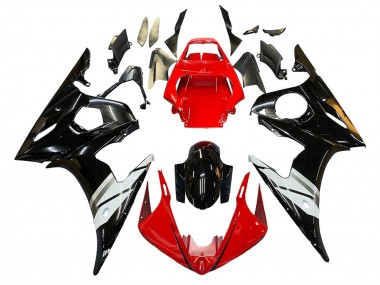 Carenados Moto Yamaha YZF 600 R6 2005 - Rojo Blanco Negro Brillante