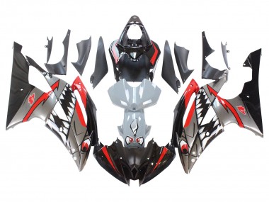 Carenados Moto Yamaha YZF 600 R6 2008-2016 - Plata Negro Rojo Tiburón 4