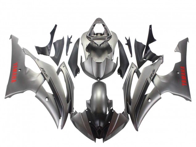 Carenados Moto Yamaha YZF 600 R6 2008-2016 - Gris Mate Rojo Calcomanías