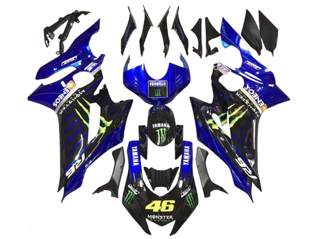 Carenados Moto Yamaha YZF 600 R6 2017-2025 - Azul Negro Brillante Verde Monstruo ENEOS Yamalube