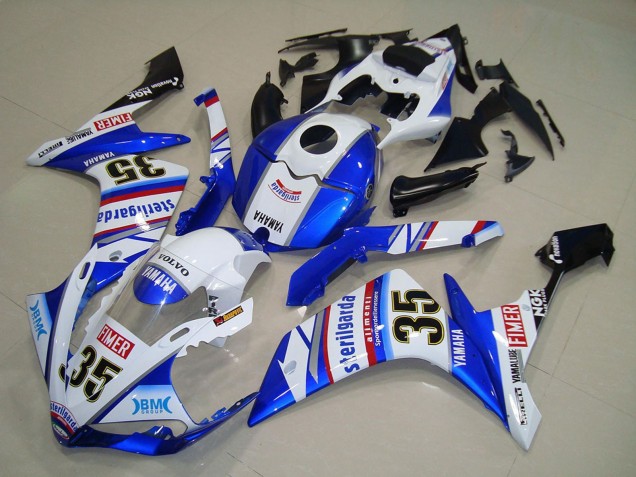 Carenados Moto Yamaha YZF R1 2007-2008 - Blanco Azul Rojo Negro Volvo Sterilgarda Yamalube Fimer 35