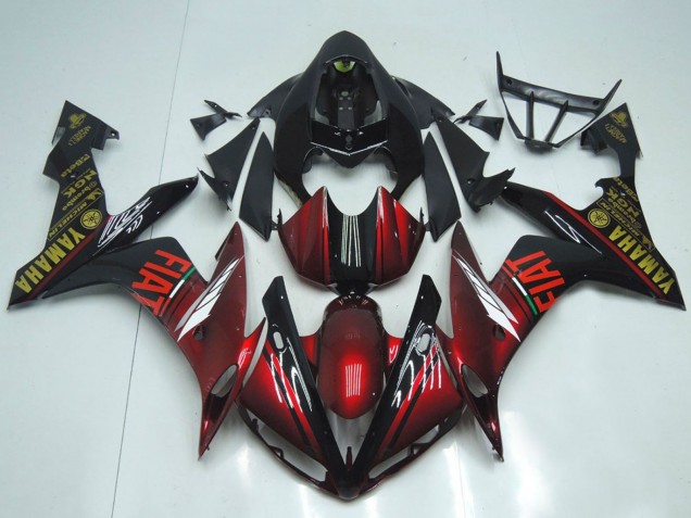 Carenados Moto Yamaha YZF R1 2007-2008 - Rojo Granate Negro Fiat
