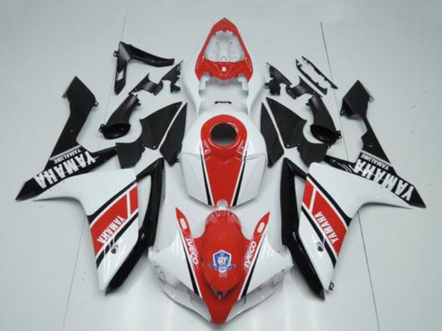 Carenados Moto Yamaha YZF R1 2007-2008 - Blanco Rojo Negro Brillante