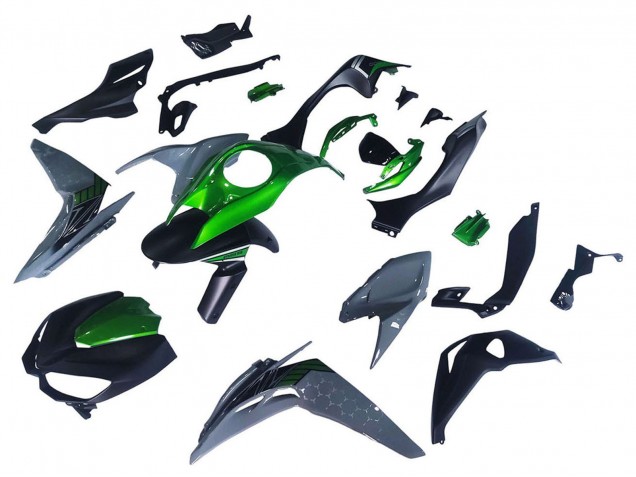 Carenados Moto Kawasaki Z1000 2014-2019 - Negro Verde Gris